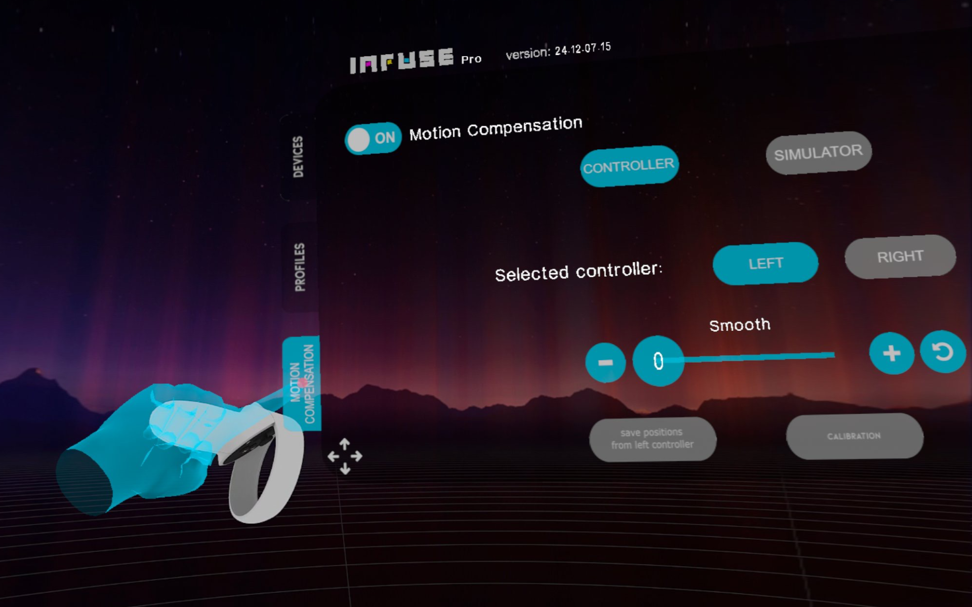 Infuse HMD Motion Compensation
