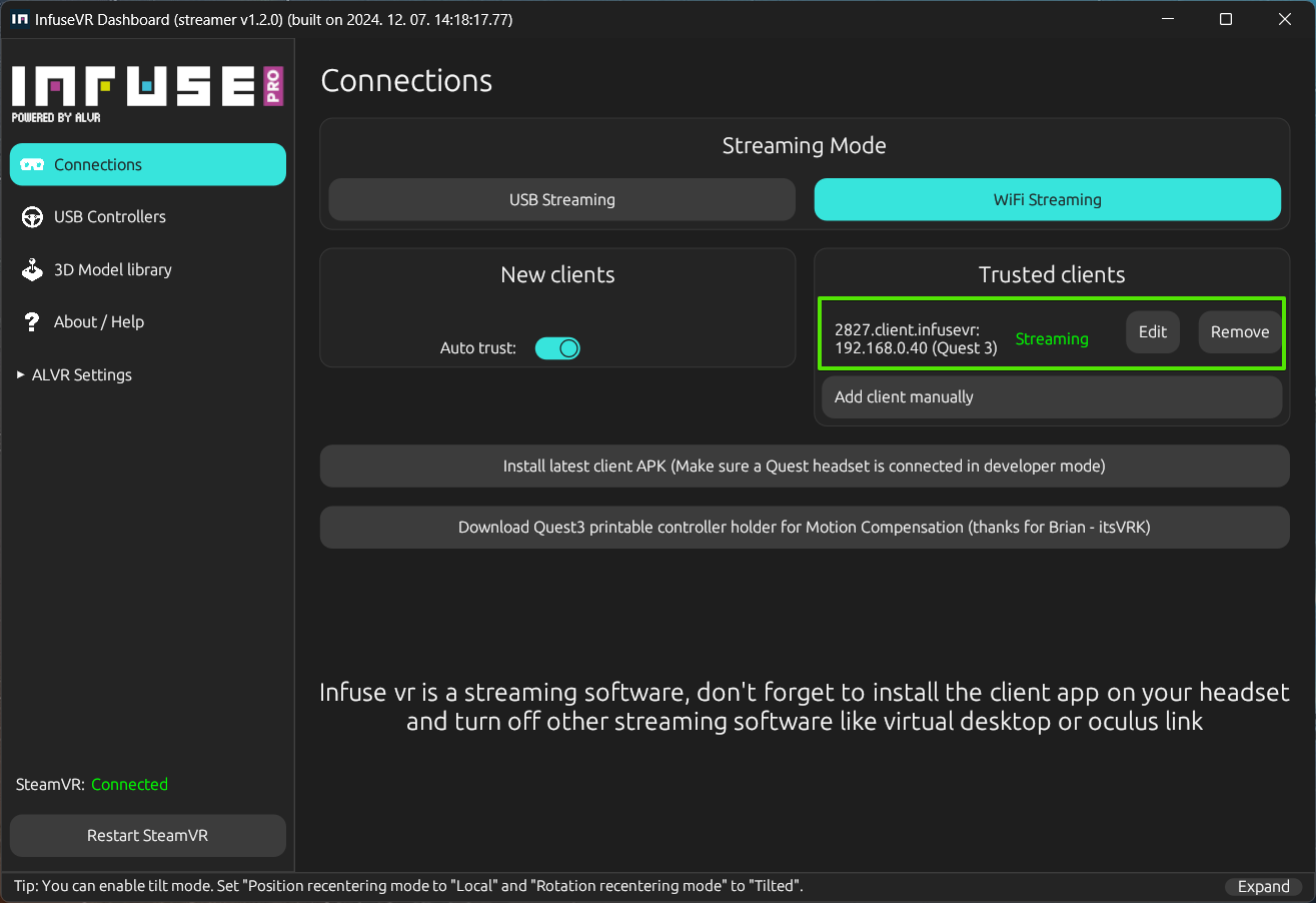 Infuse Client is Trusted